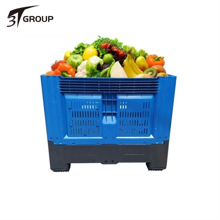 HDPE Large Mesh Fruit Collapsible Plastic Pallet Box